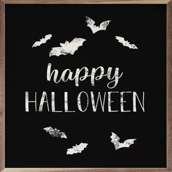 Happy Halloween Bats Black